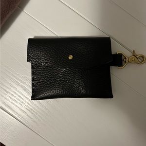 NWOT Tree Fairfax Black Pebbled Leather Mini Wallet